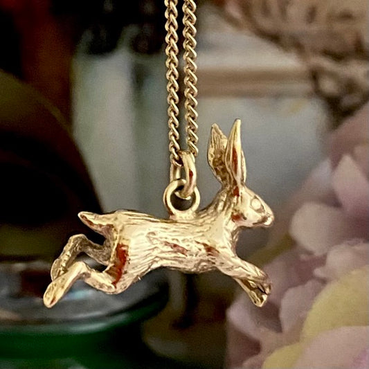 Solid Gold Running Hare by Joy Everley