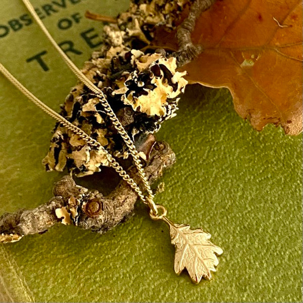 Solid Gold Acorn and Oak Leaf by Joy Everley