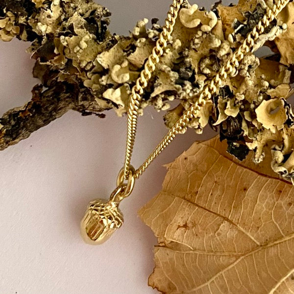 Solid Gold Small Acorn Earrings by Joy Everley