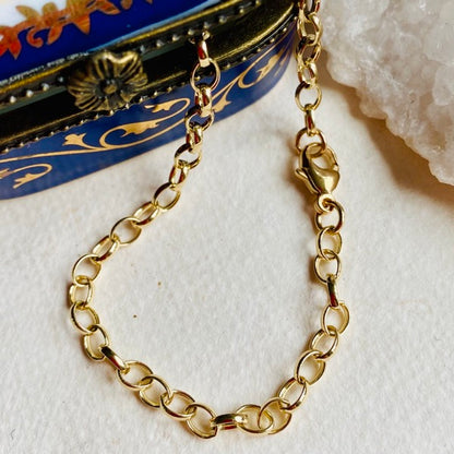 Solid Gold Oval Belcher Bracelet by Joy Everley