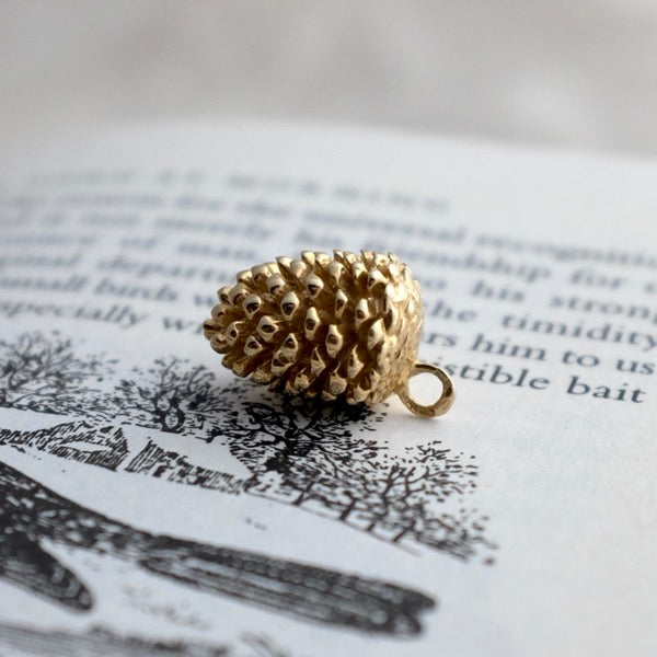 Tiny Pinecone Acorn Nut Charm Necklace, Pine Cone Golden, Fall Autumn  Jewelry - Helia Beer Co