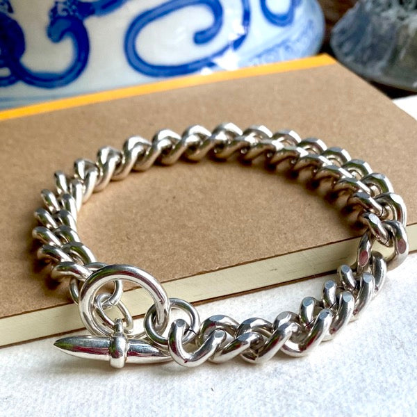 Solid Silver Very Chunky Curb Bracelet by Joy Everley