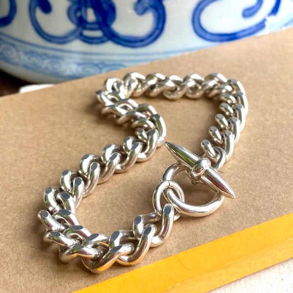 Solid Silver Very Chunky Curb Bracelet by Joy Everley