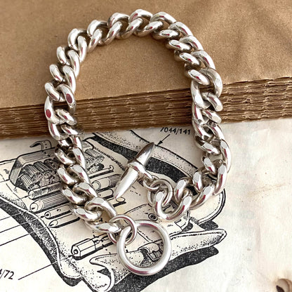 Solid Silver Very Chunky Curb Bracelet by Joy Everley