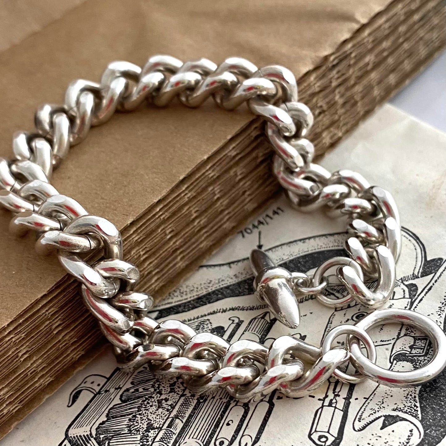 Solid Silver Very Chunky Curb Bracelet by Joy Everley