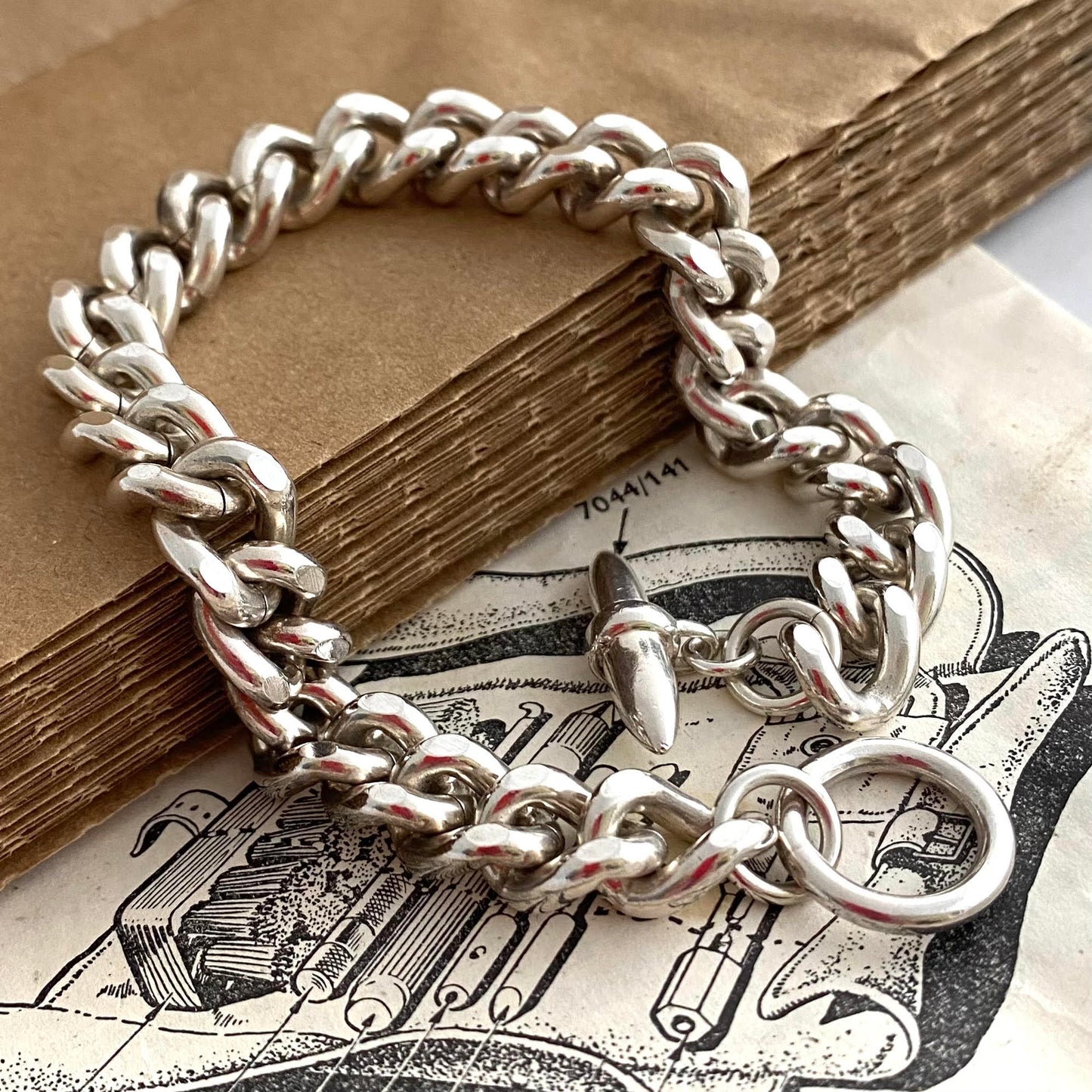 Solid Silver Very Chunky Curb Bracelet by Joy Everley