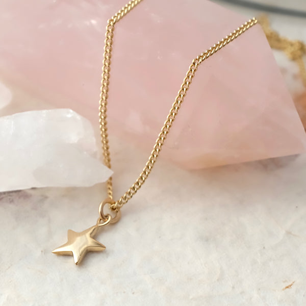 Solid gold sale star necklace