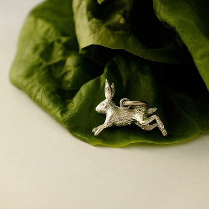 Solid Silver Leaping Hare by Joy Everley